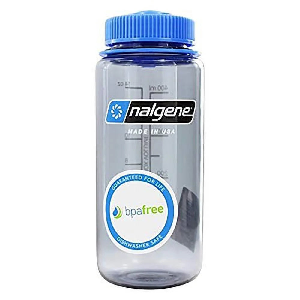 Gray Wide Mouth Plastic Water Bottle 2-Pack A535