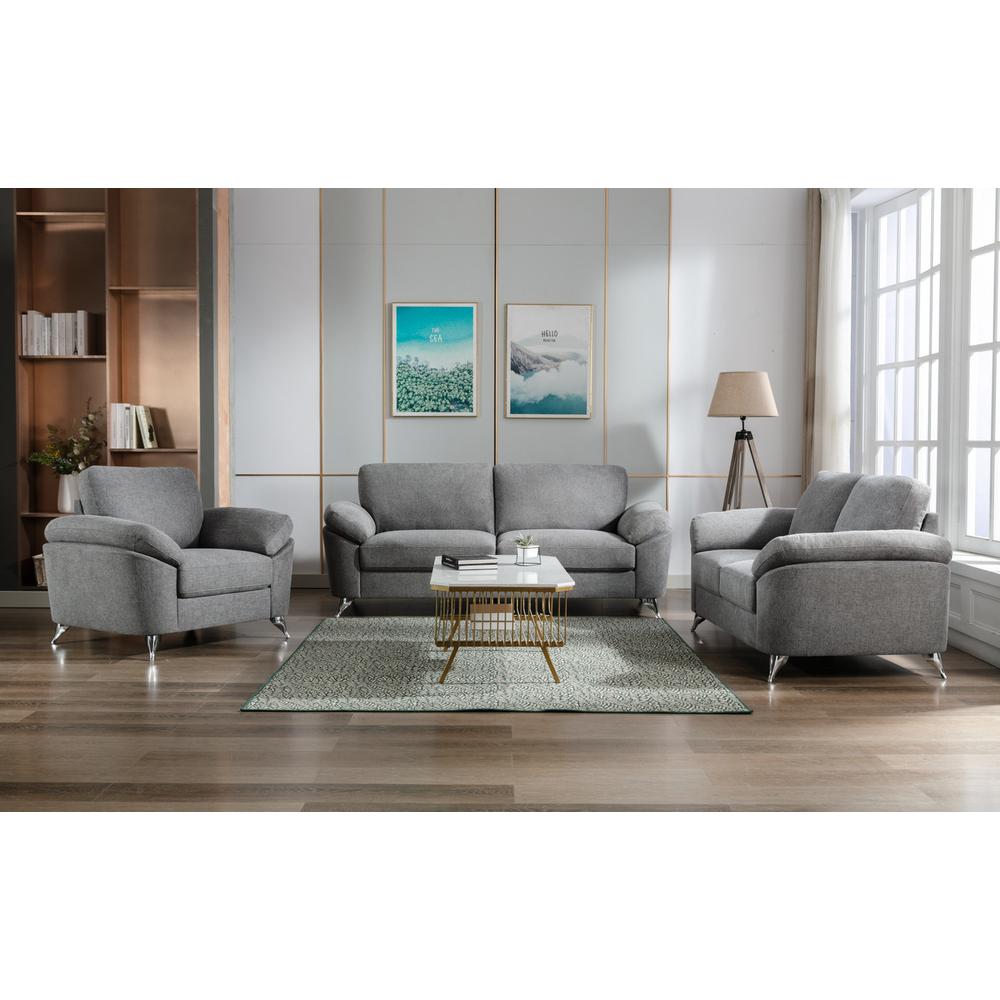 3-Piece Fabric Sofa Set in Light Gray Y6363