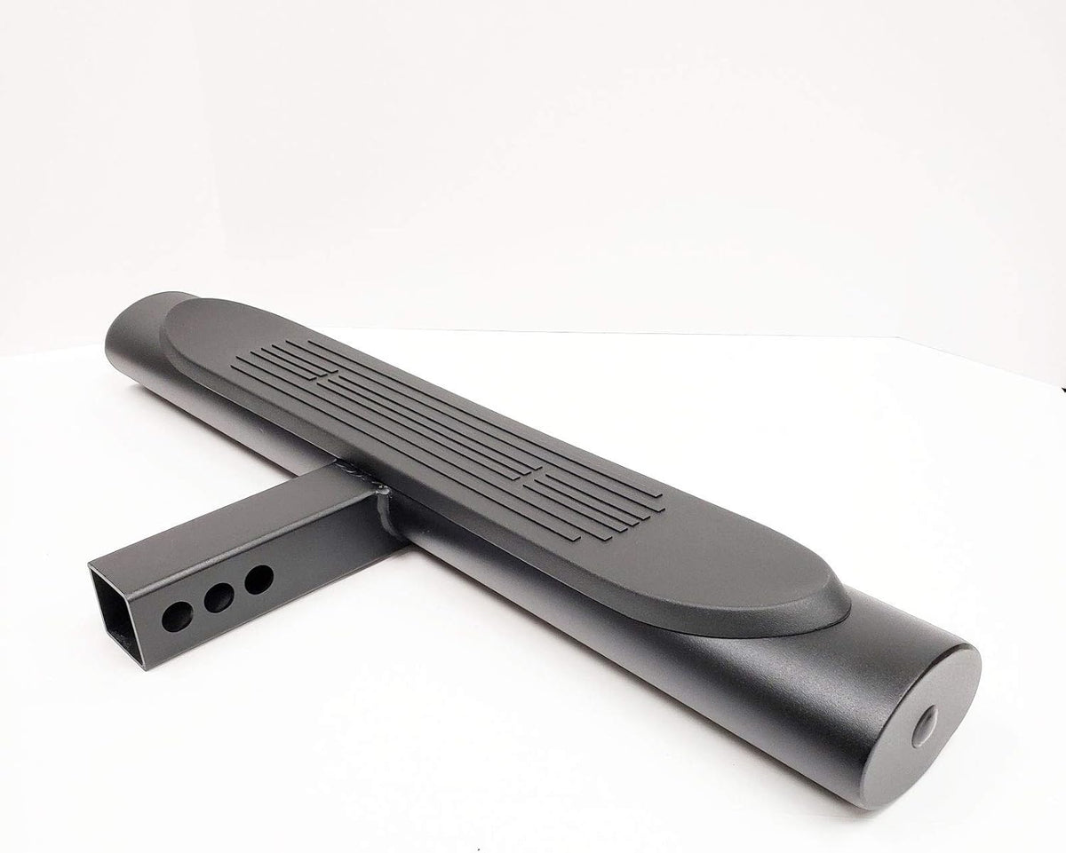 28" Towing Hitch Step Bar 2" Receiver Black 4" Oval Straight Universal Truck Trailer Rear Bumper Guard R1876