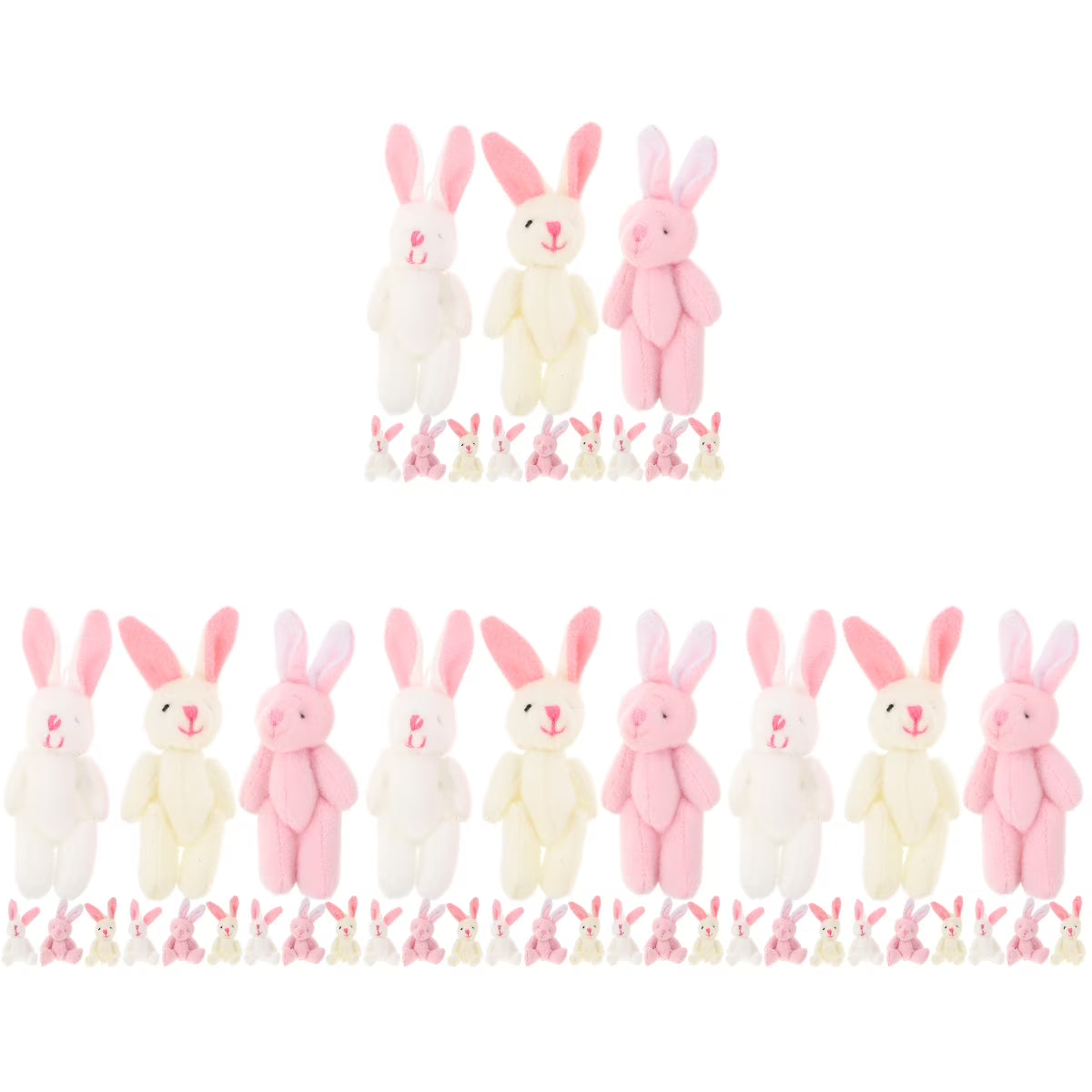 60 Pcs Mini Plush Bunny Stuffed Animal Toys T70790