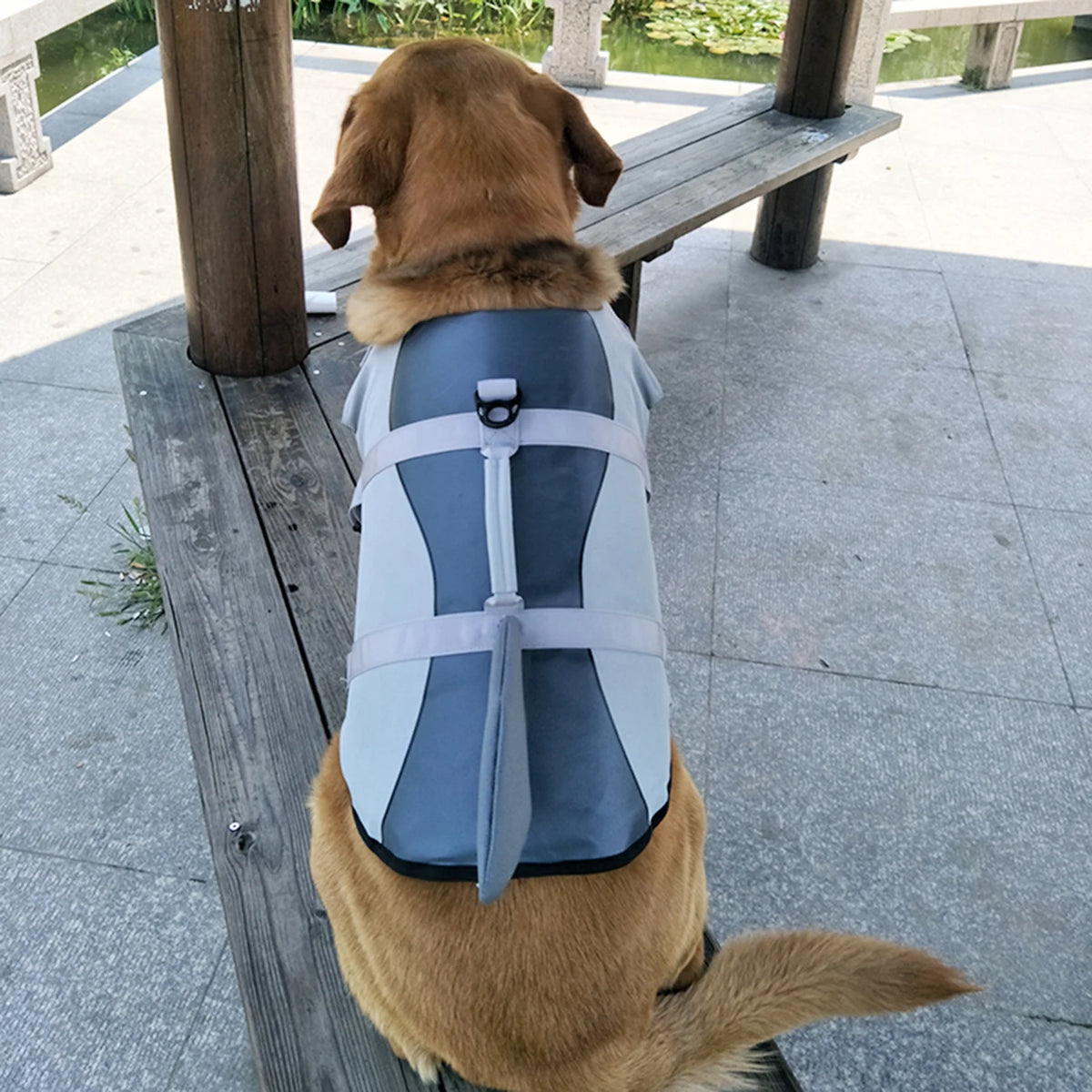 Dog Pet Shark Swimsuit Vest Safety Wear I78887