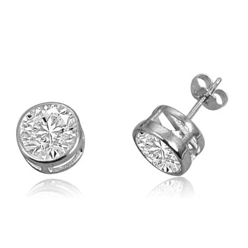 2 Cts.T.W. Bezel Set Round Brilliant Stud Earrings B468