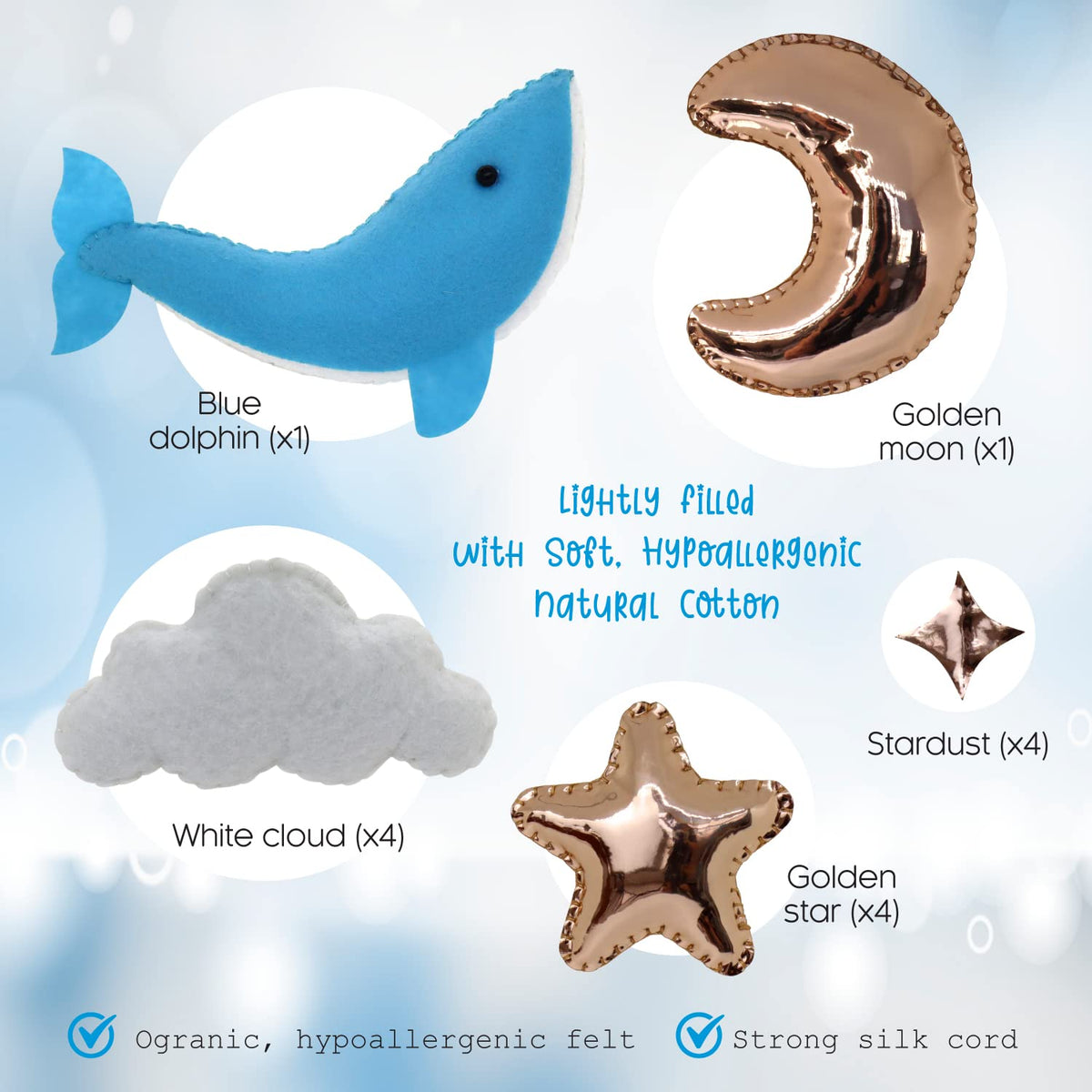 Ocean Whale Musical Crib Mobile with 15 Lullabies S86768
