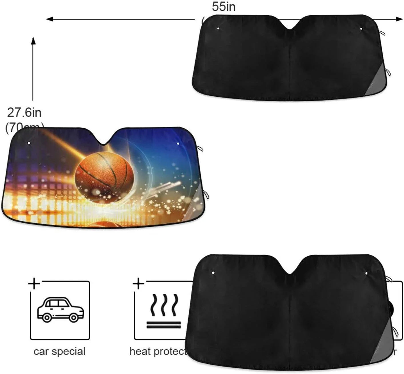 55x27.6in Foldable Windshield Sun Shade N3636