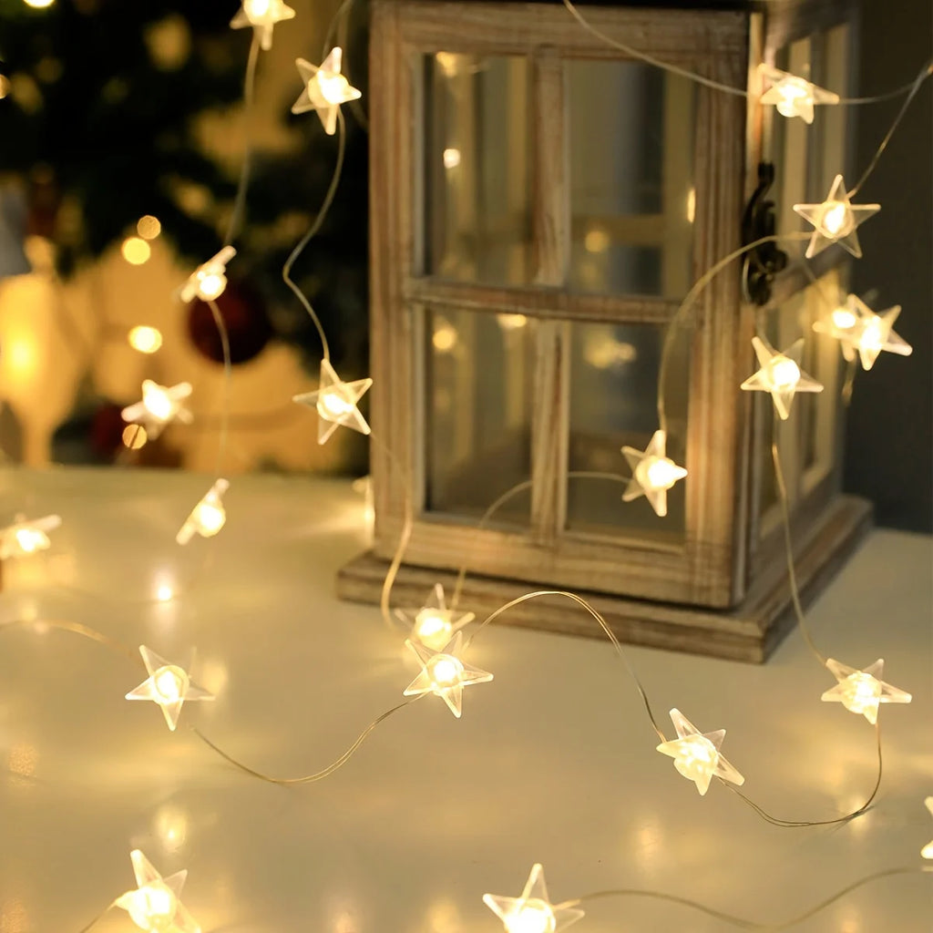 Star String Lights Waterproof Battery Operated Copper Wire Decorative String Light L8565