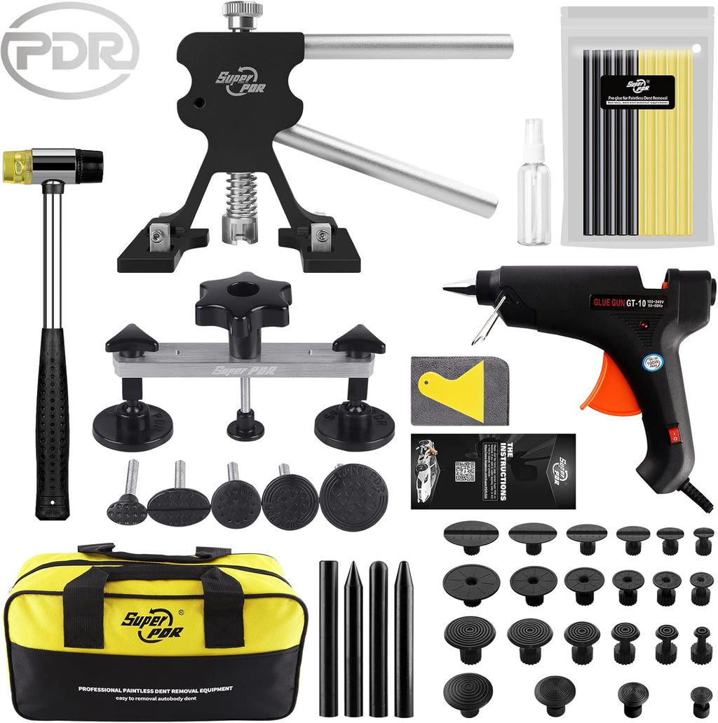 Paintless Dent Repair Kit with Bridge Dent Puller and Black Dent Lifter, Pack of 2 E685