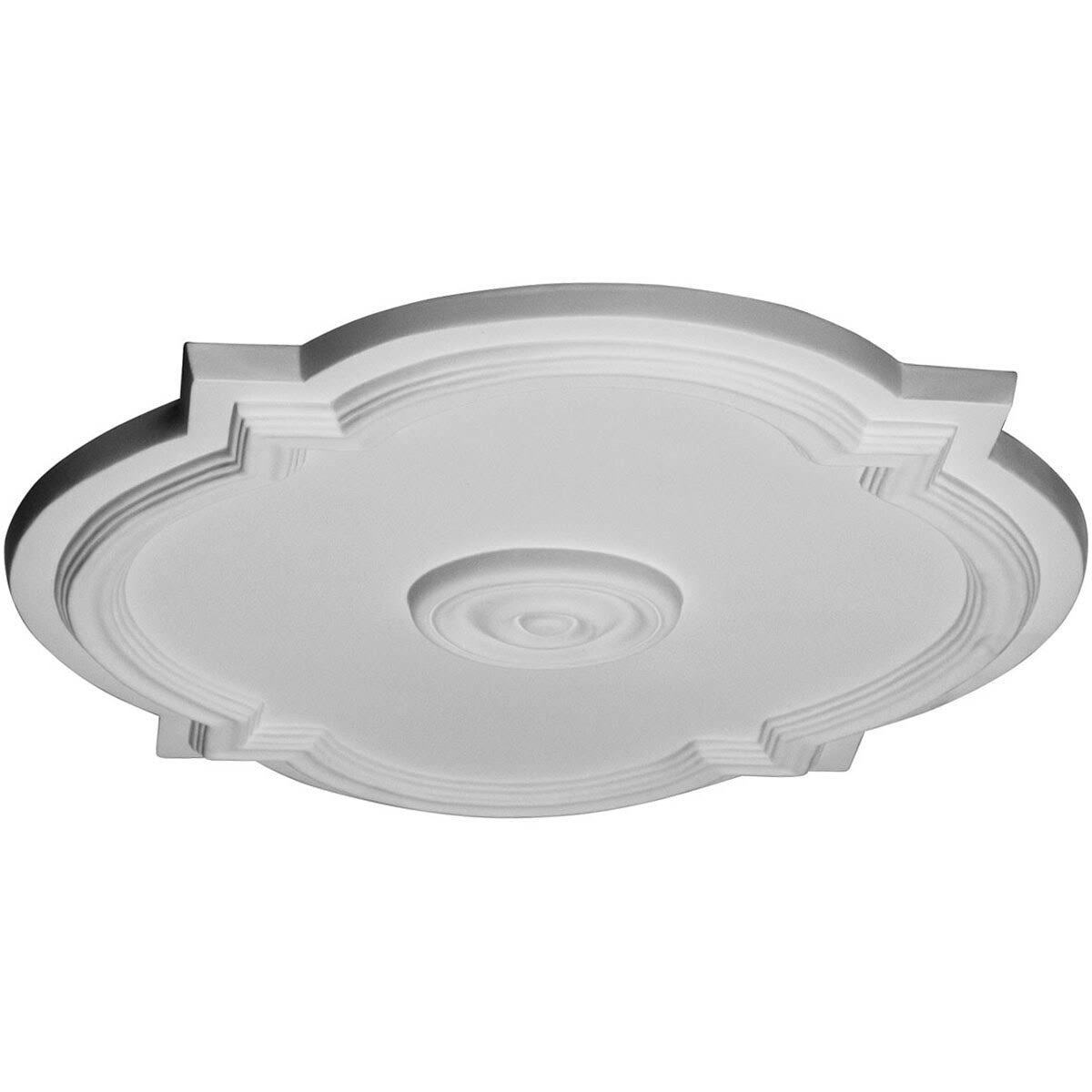 21 1/4x22W x 17 3/8x22H x 1x22P Hand-Painted Frost Ceiling Medallion U639522