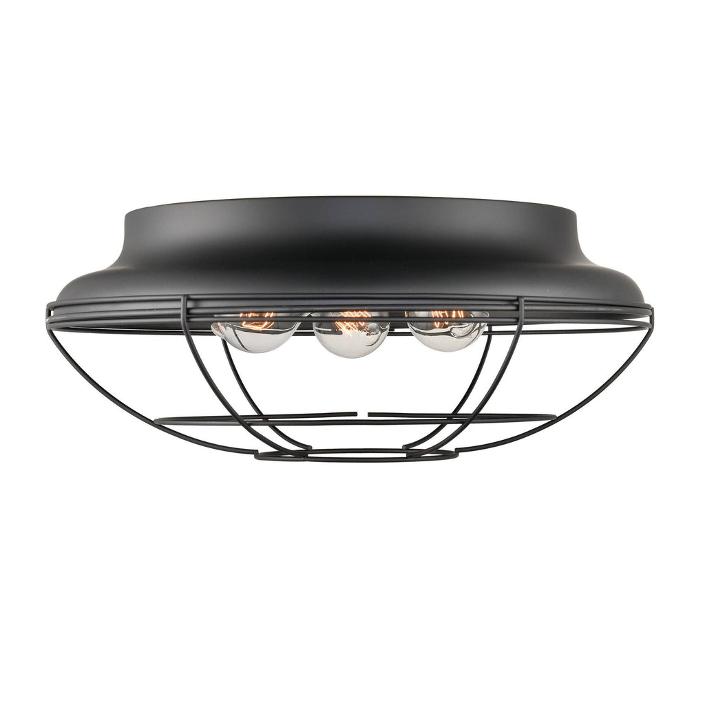 Matte Black 3 Light Flush Mount Lighting N958159
