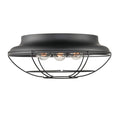 Matte Black 3 Light Flush Mount Lighting N958159