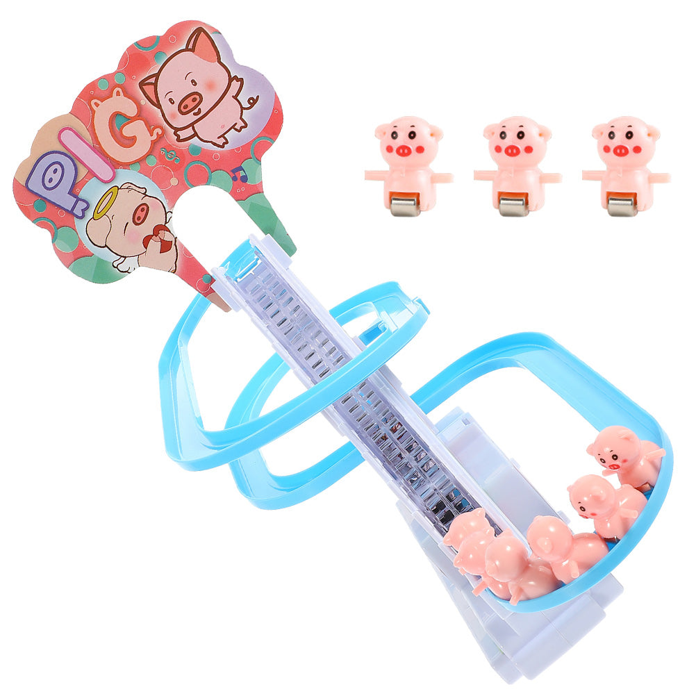 Electric Piggy Climbing Stairs Tracks Slide Toy H273