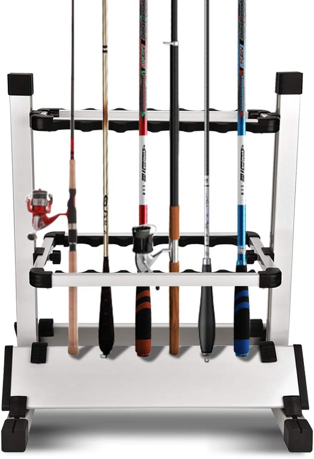 12 Fishing Pole Storage Rack Aluminum Alloy Vertical Stand P3670