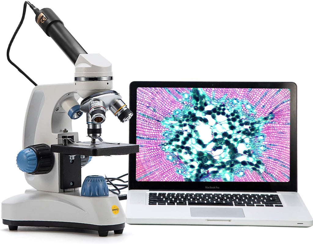 Compound Student Microscope, 40X-1000X, Monocular Head, Dual Illumination K853