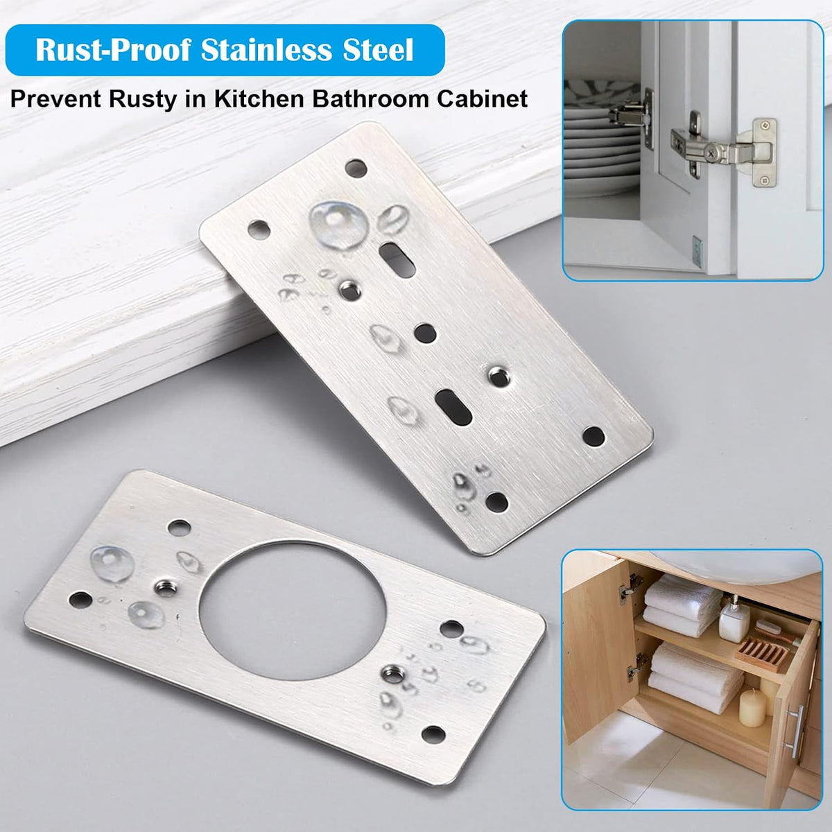 12-Pack Stainless Steel Cabinet Hinge Repair Kit with Mounting Screws A5175