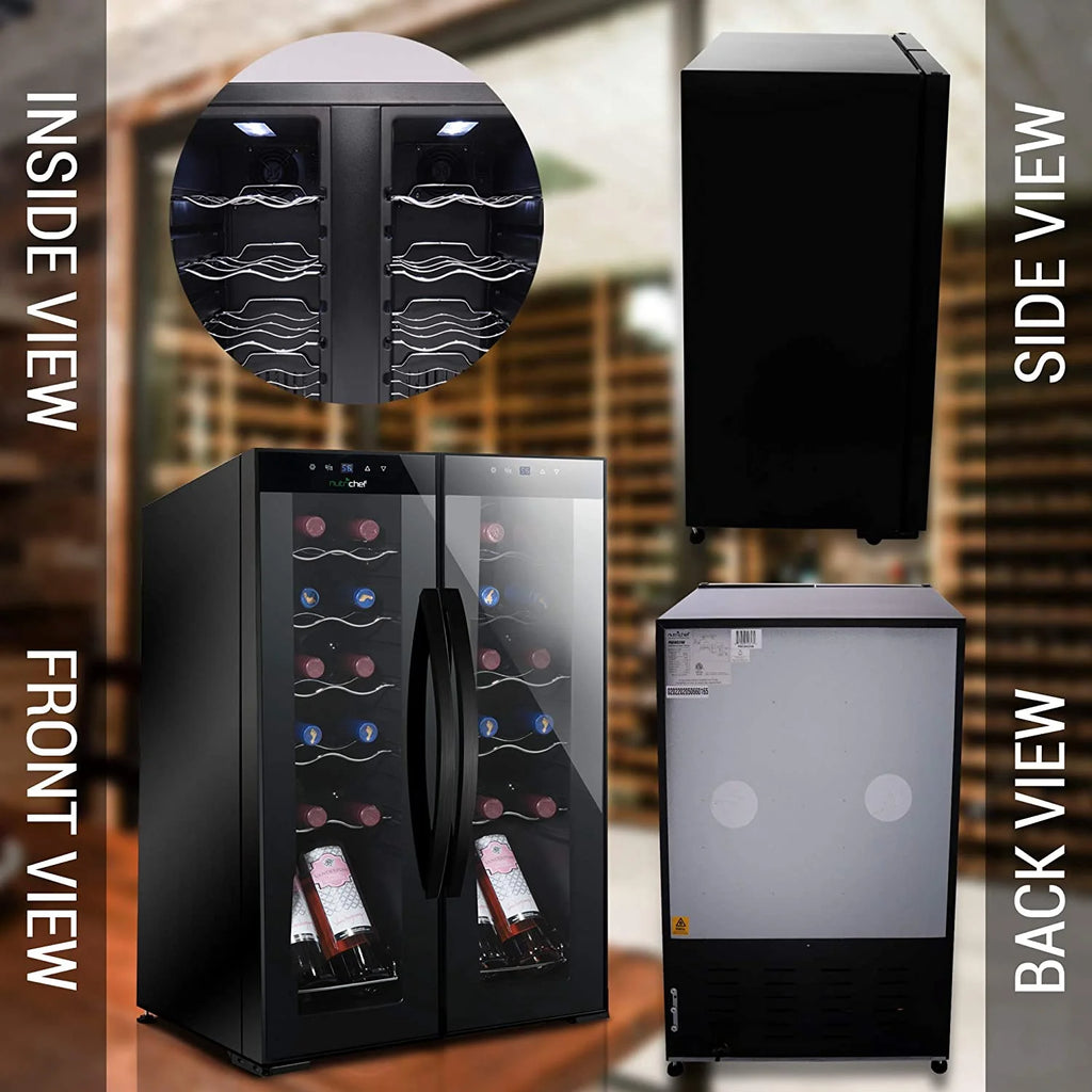 24 Bottle Freestanding Compact Wine Cooler Refrigerator with Digital Control A58085