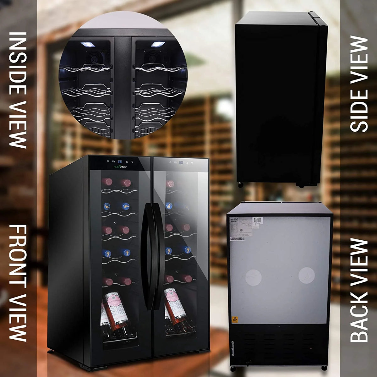 24 Bottle Freestanding Compact Wine Cooler Refrigerator with Digital Control A58085