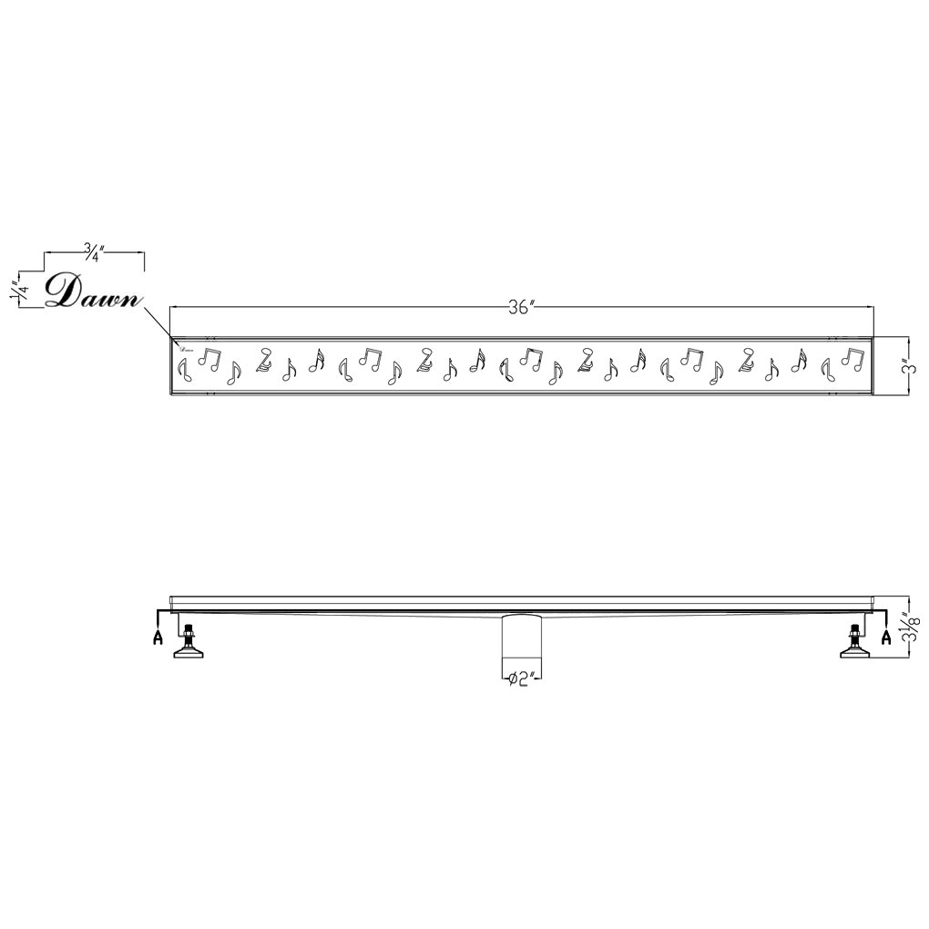 Linear Shower Drain 36x22L C285795