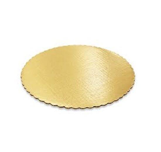 14-inch Gold Round Scalloped Cardboard Pads, 100/cs G60722