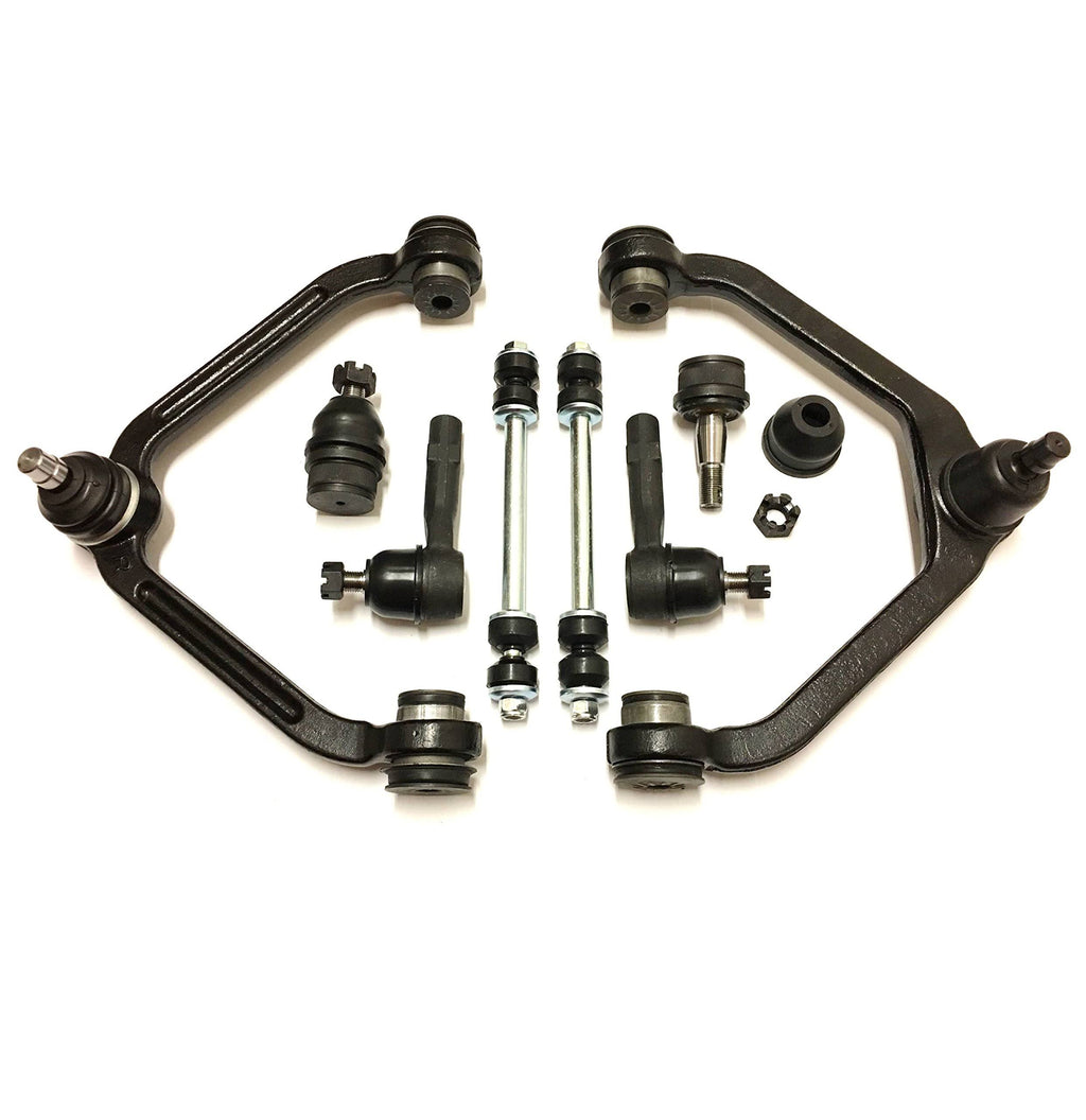 8 Piece Front Upper Control Arm and Ball Joint Assemblies Sway Bar Links Tie Rod Ends O603