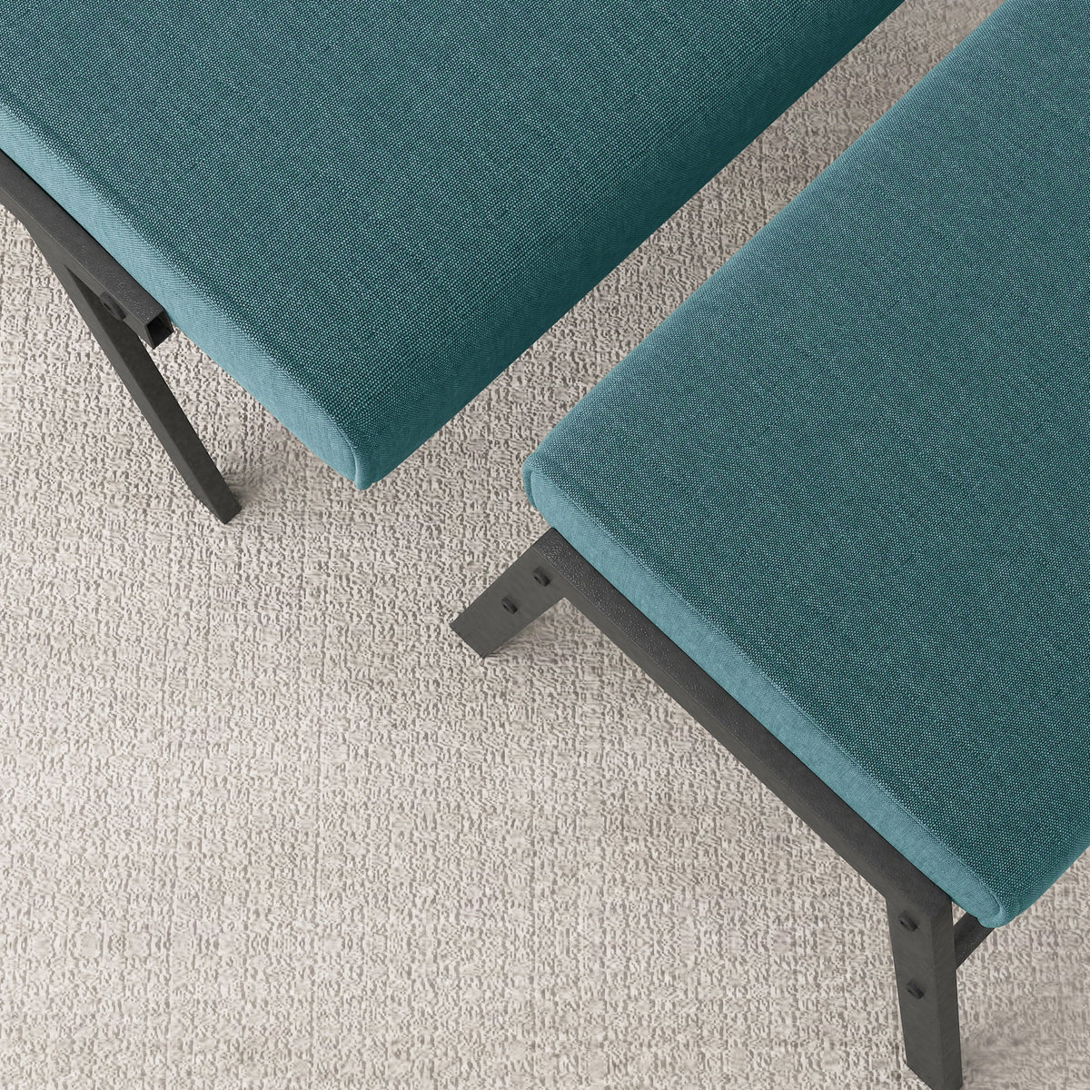 Green Linen Fabric Accent Chair with Ottoman Set W636