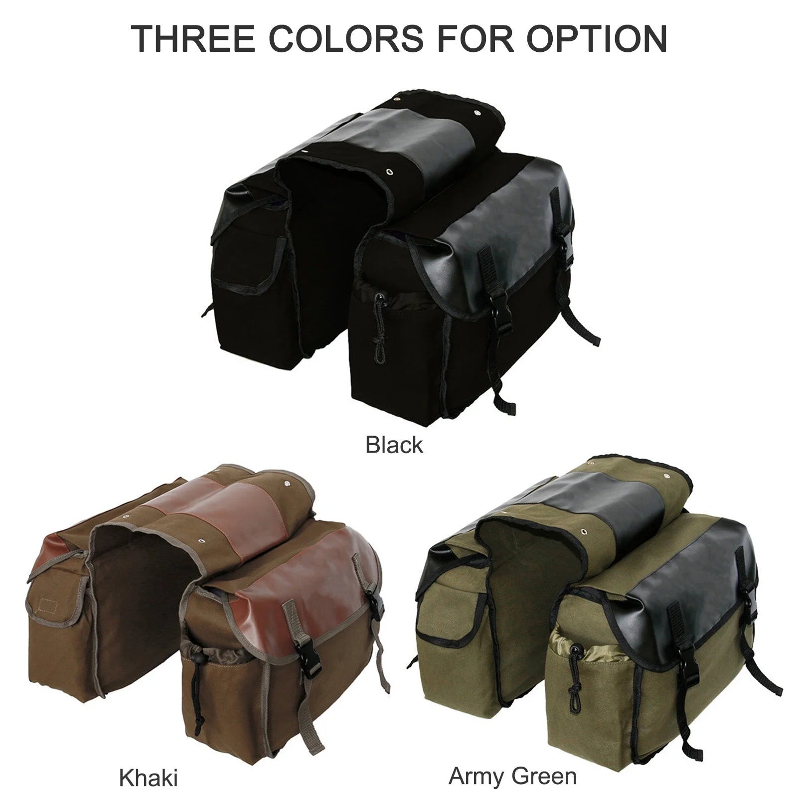Waterproof Canvas Motorbike Saddle Bag I857974
