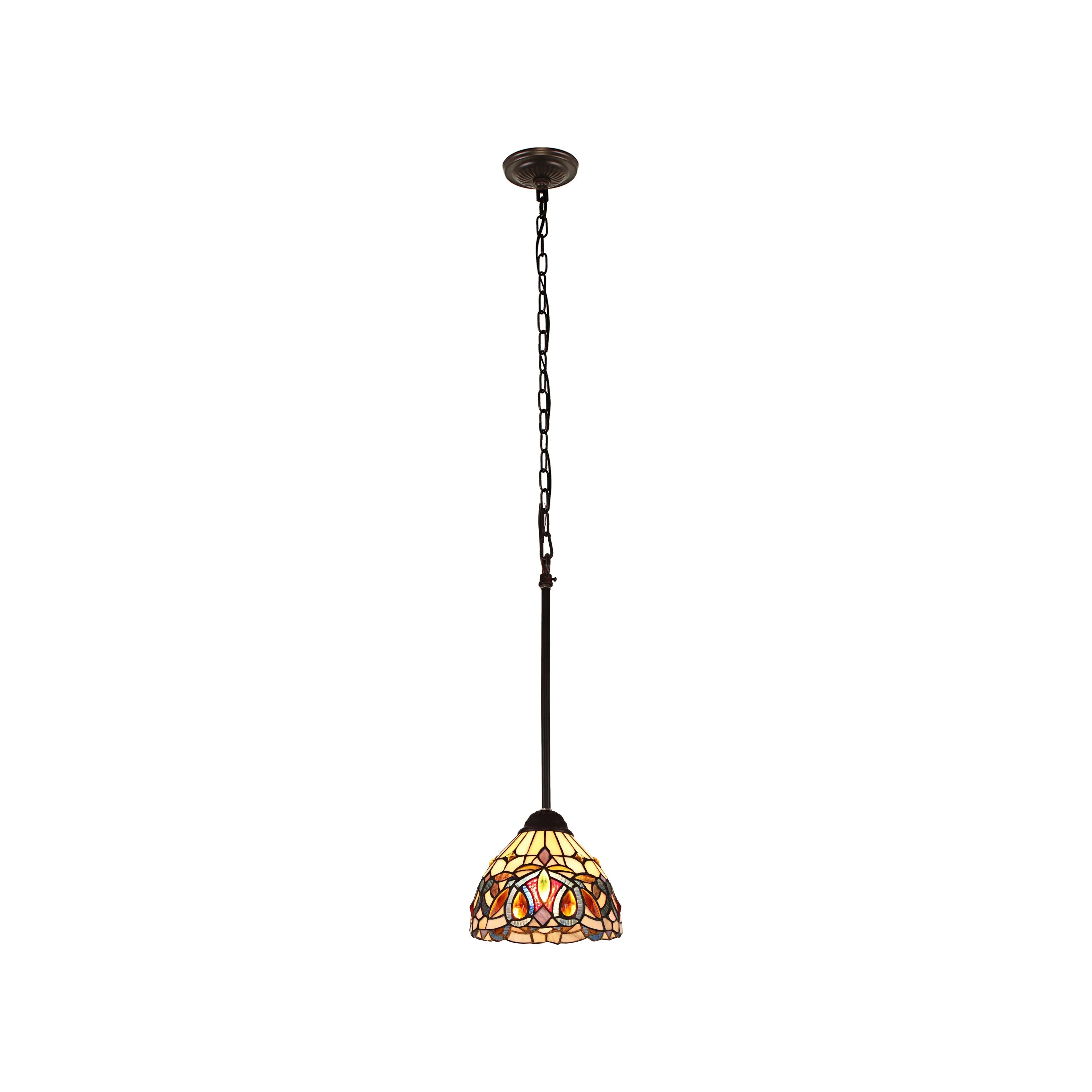 Victorian Tiffany-Style Dark Bronze Mini Pendant F34402