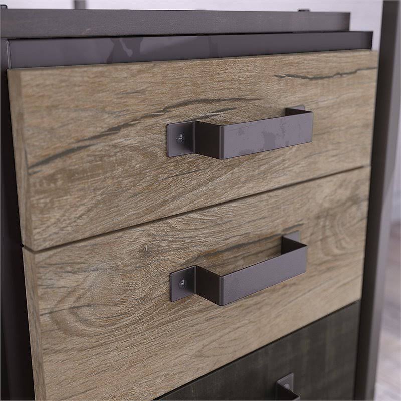 4 Piece Industrial Office Set in Rustic Gray U534780