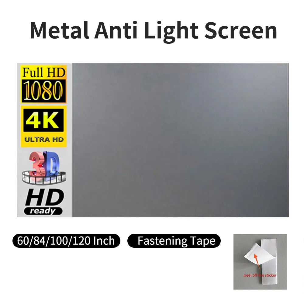 Projection Screen Movie Screen 16 9 3d 4k 1080p Indoor Theater X461