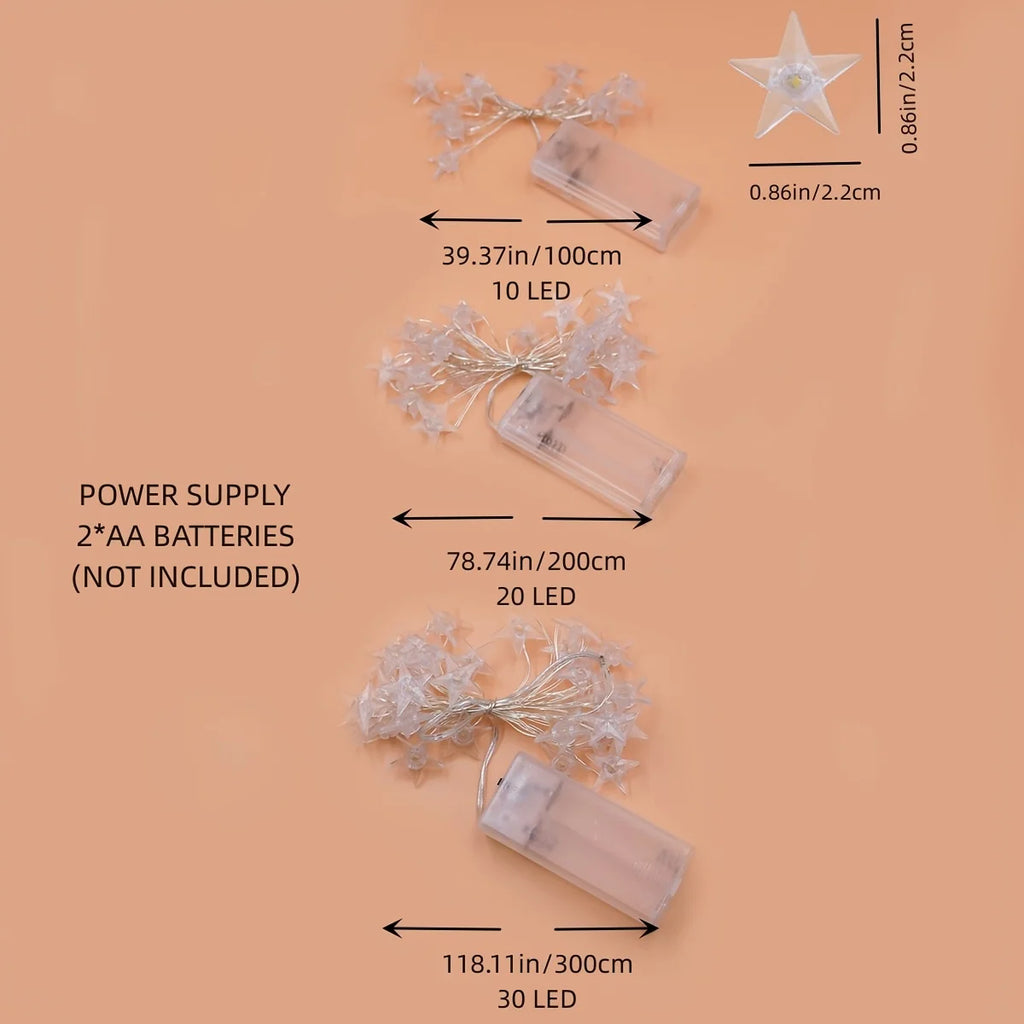 Star String Lights Waterproof Battery Operated Copper Wire Decorative String Light L8565