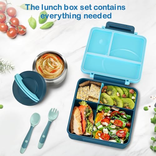 Black Bento Lunch Box Set with 8oz Soup Thermo and Insulated Lunch Bag T89147