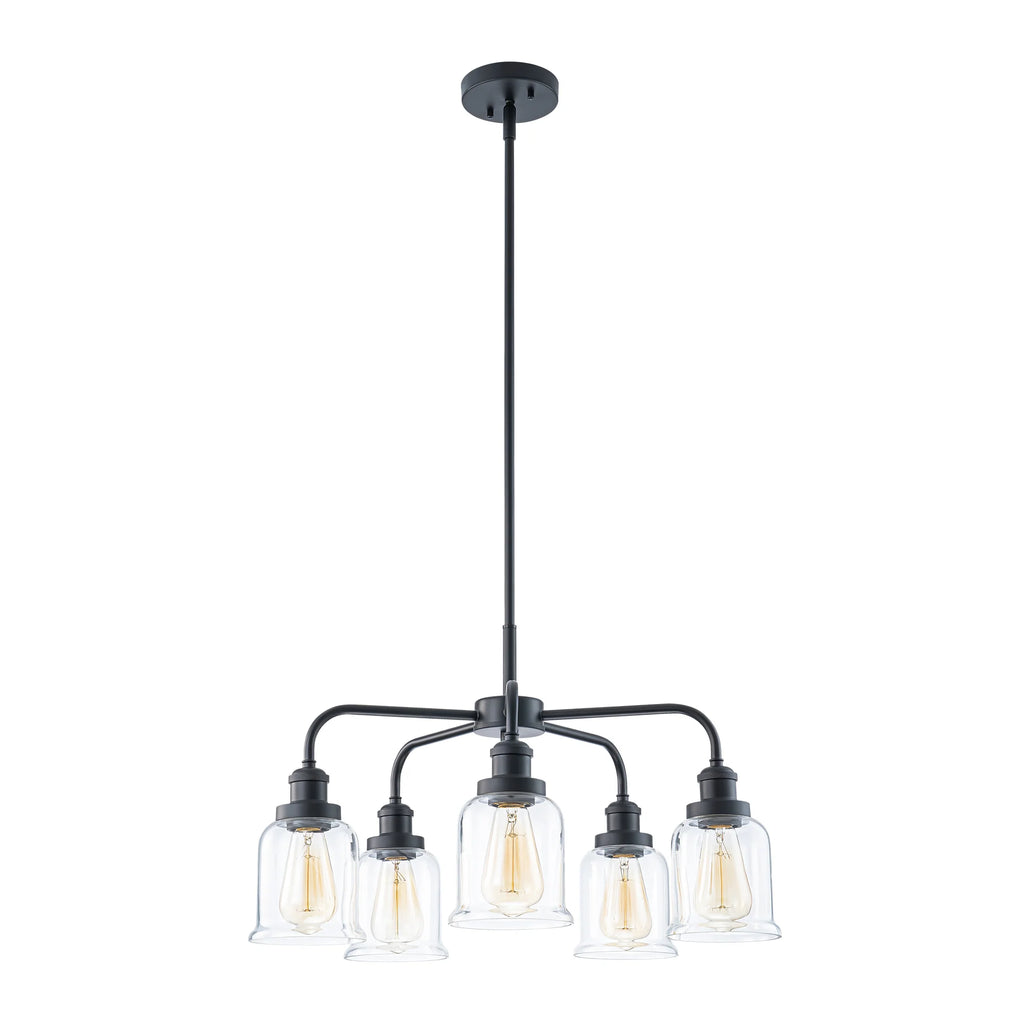5-Light Dimmable Glass Farmhouse Chandelier T171496