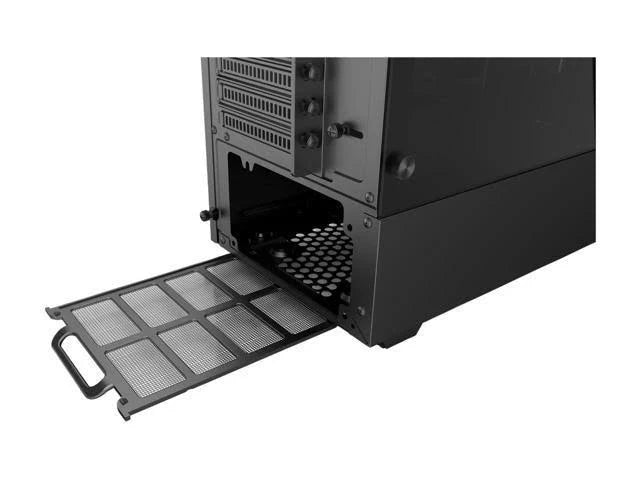 Black Compact EATX Mid-Tower Case with Tempered Glass A985370