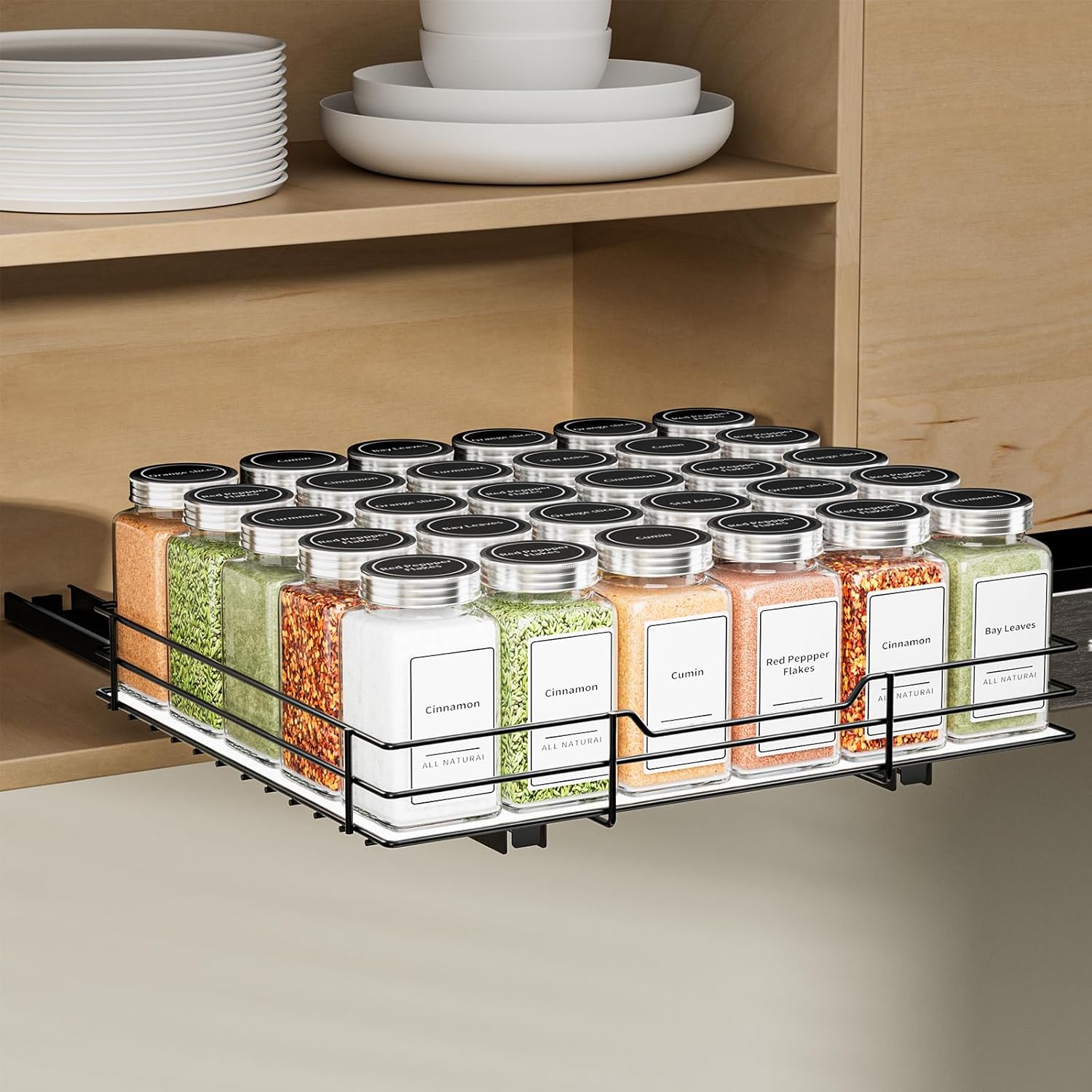 12.5''Wx10.5''Dx2.5''H Slide Out Spice Rack Organizer W491276