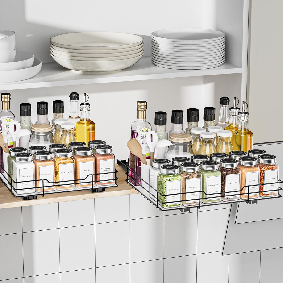 12.5''Wx10.5''Dx2.5''H Slide Out Spice Rack Organizer W491276