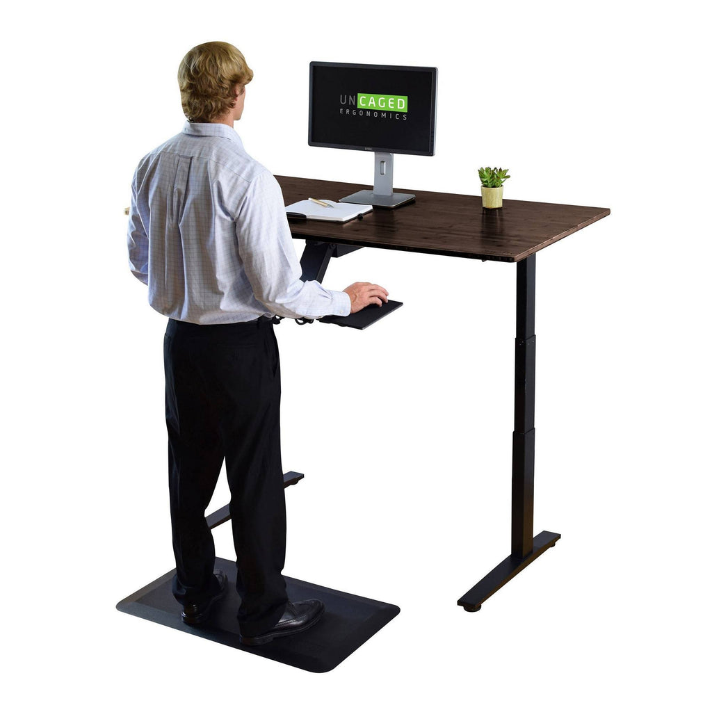Black Bamboo Electric Adjustable Height Standing Desk M362472