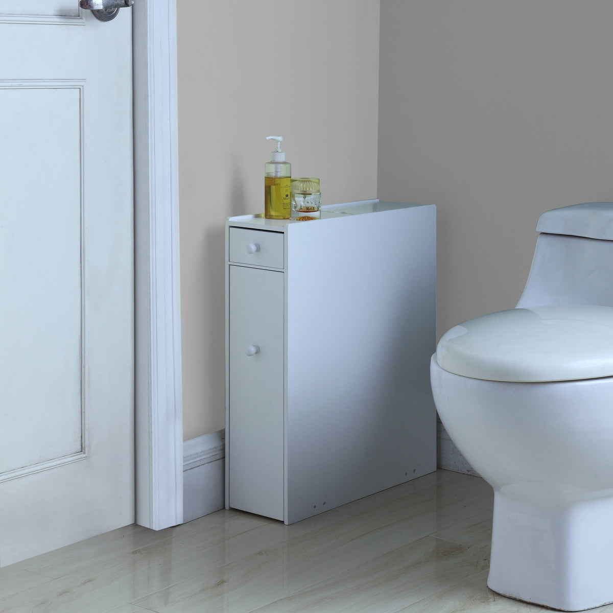 White Bathroom Floor Cabinet T6375