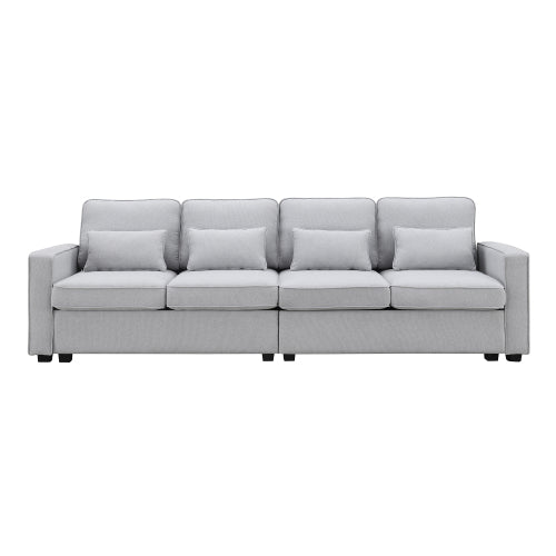 Modern Linen Fabric Sofa with 4 Pillows D4330