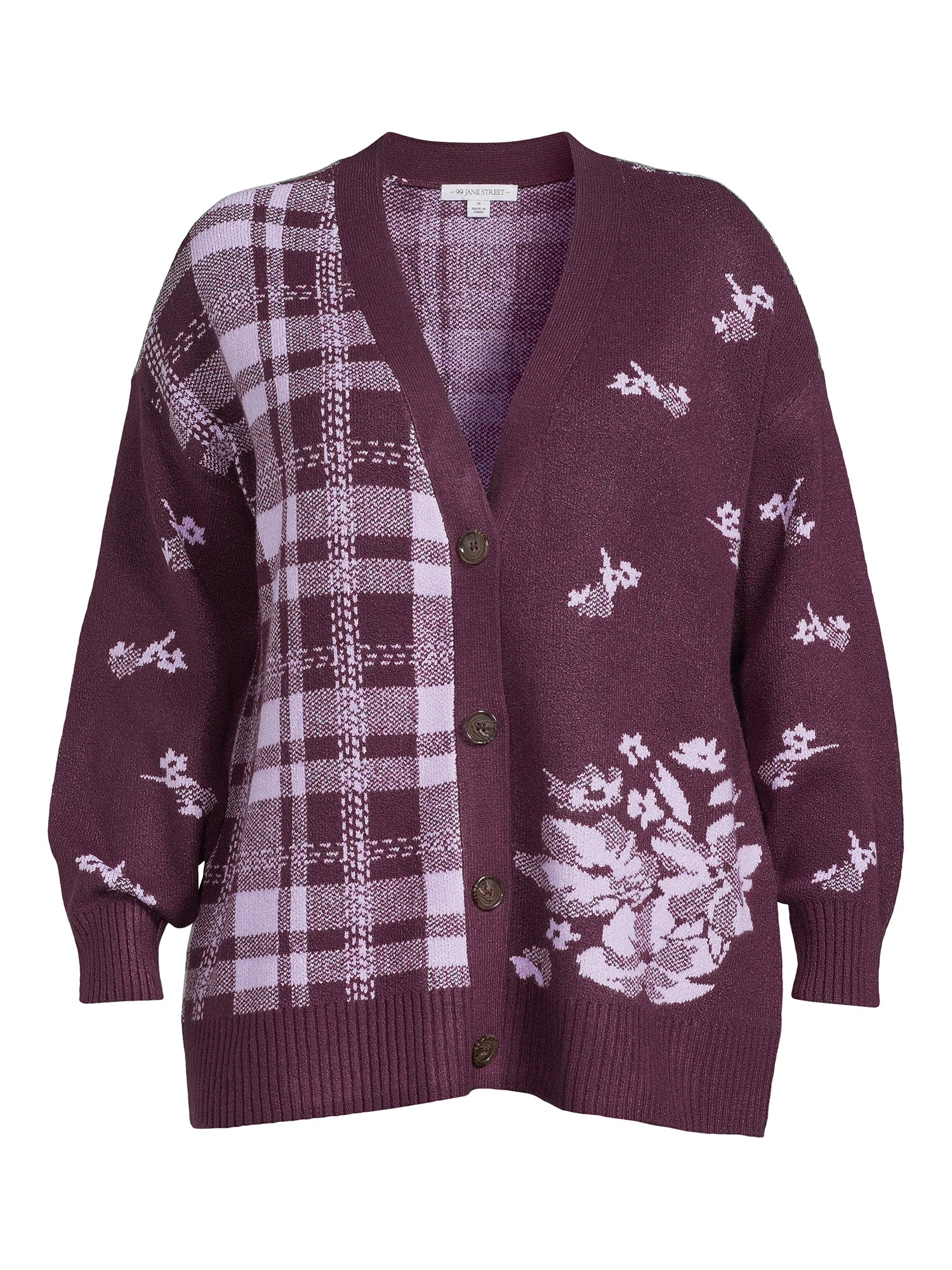 Women's Plus Button Front Cardigan Sweater N779075