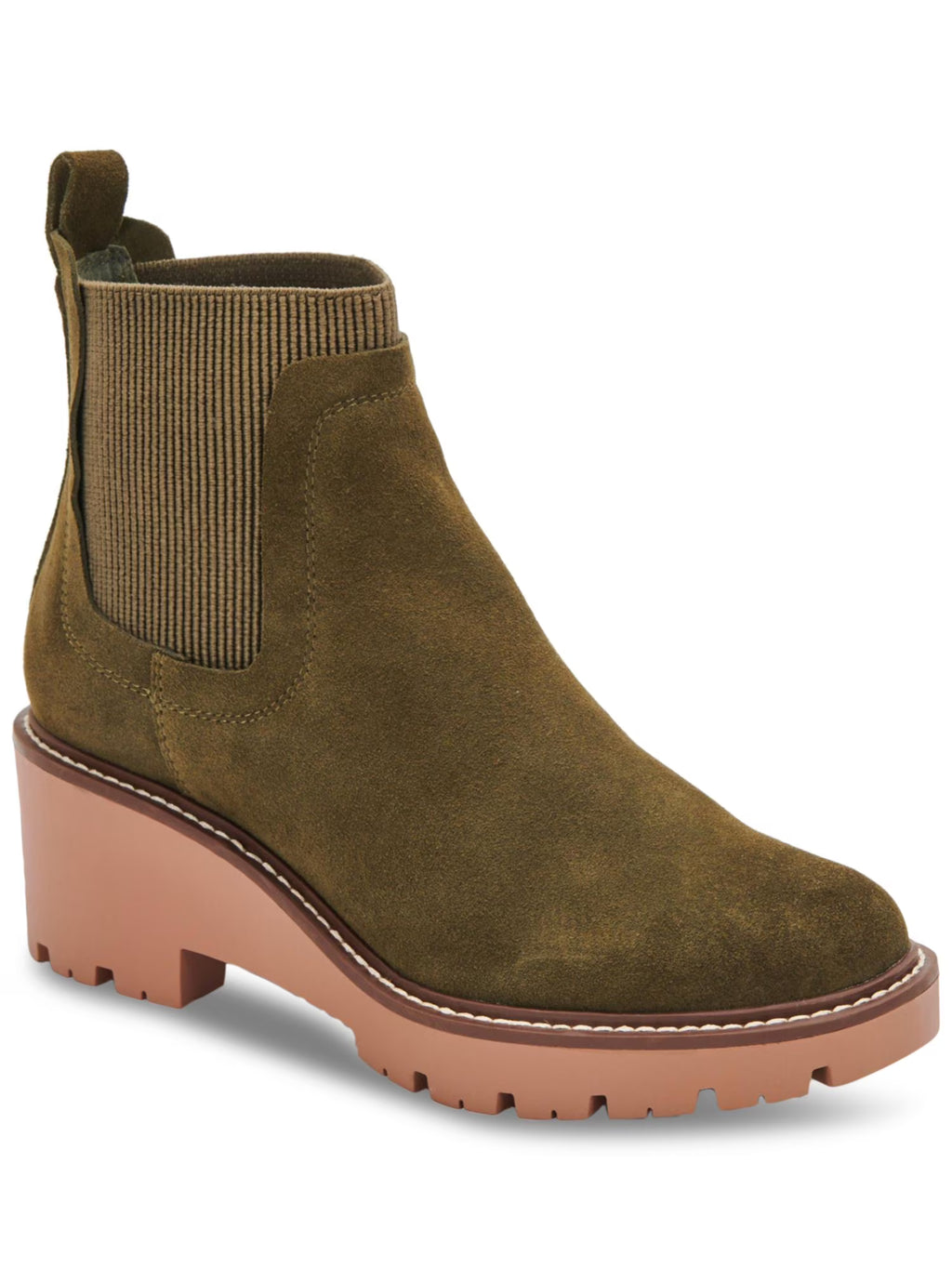 Green Chelsea Water Resistant Slip Resistant Wedge Leather Booties 7 M D5009