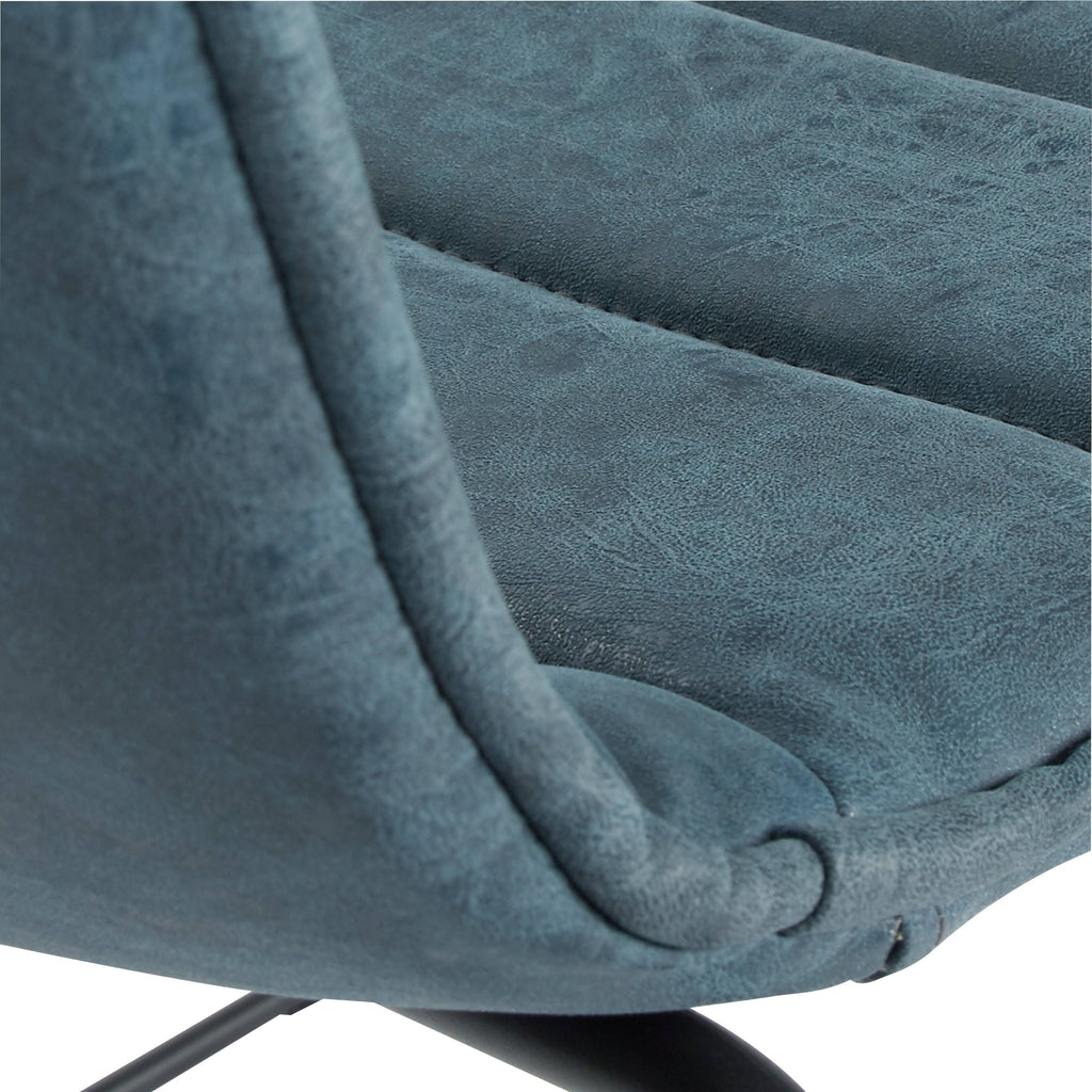 Navy Faux Leather Chair with Black Base (2-Pack) S44439