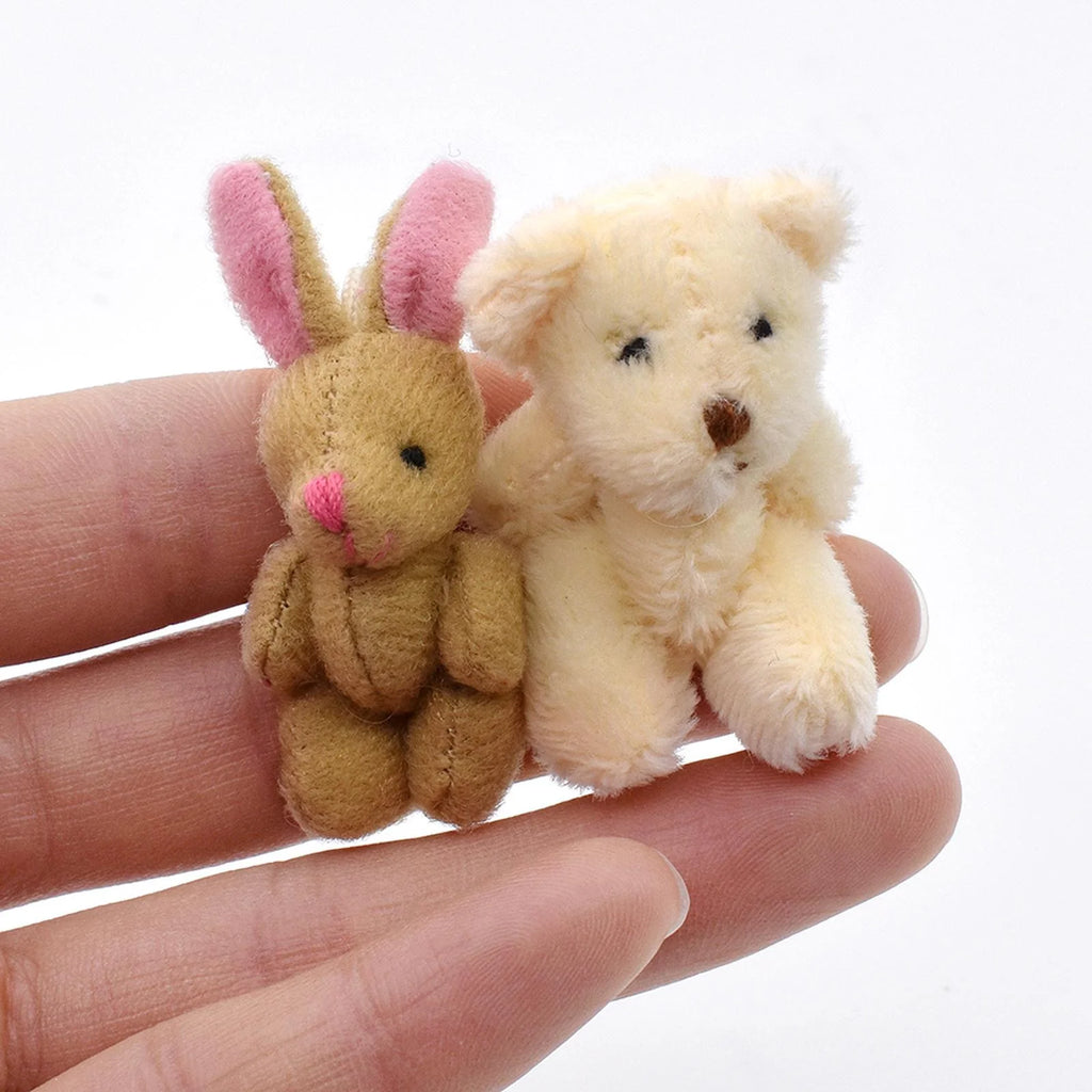 Mini Joint Bear/Rabbit Plush Dollhouse Decor Stuffed Toys Z14638