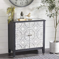 Black Brown Wood and Metal Two-Door Cabinet M3431