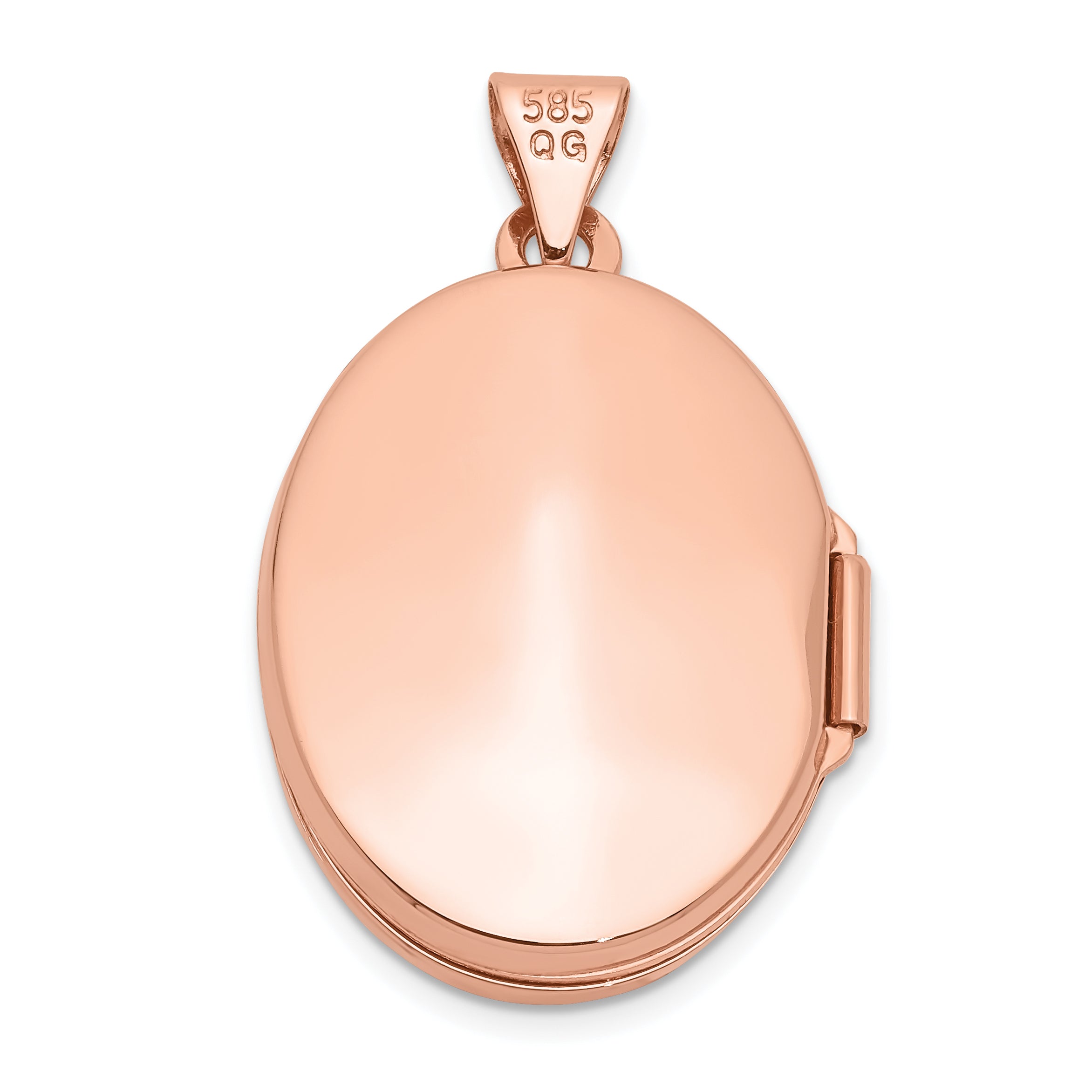 14k Rose Gold Oval Locket Charm Pendant W4187