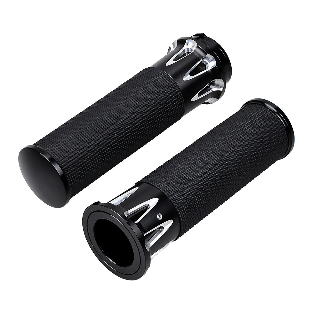 1" Chrome Handlebar Switches Control Horn On/Off Kit Brake Clutch Hand Levers Black CNC Hand Grips K88811