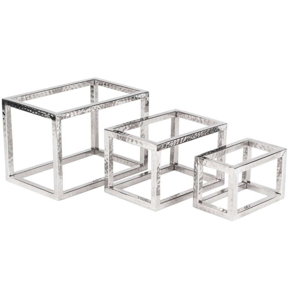 Hammered Stainless Steel Frame Riser Set Y629692