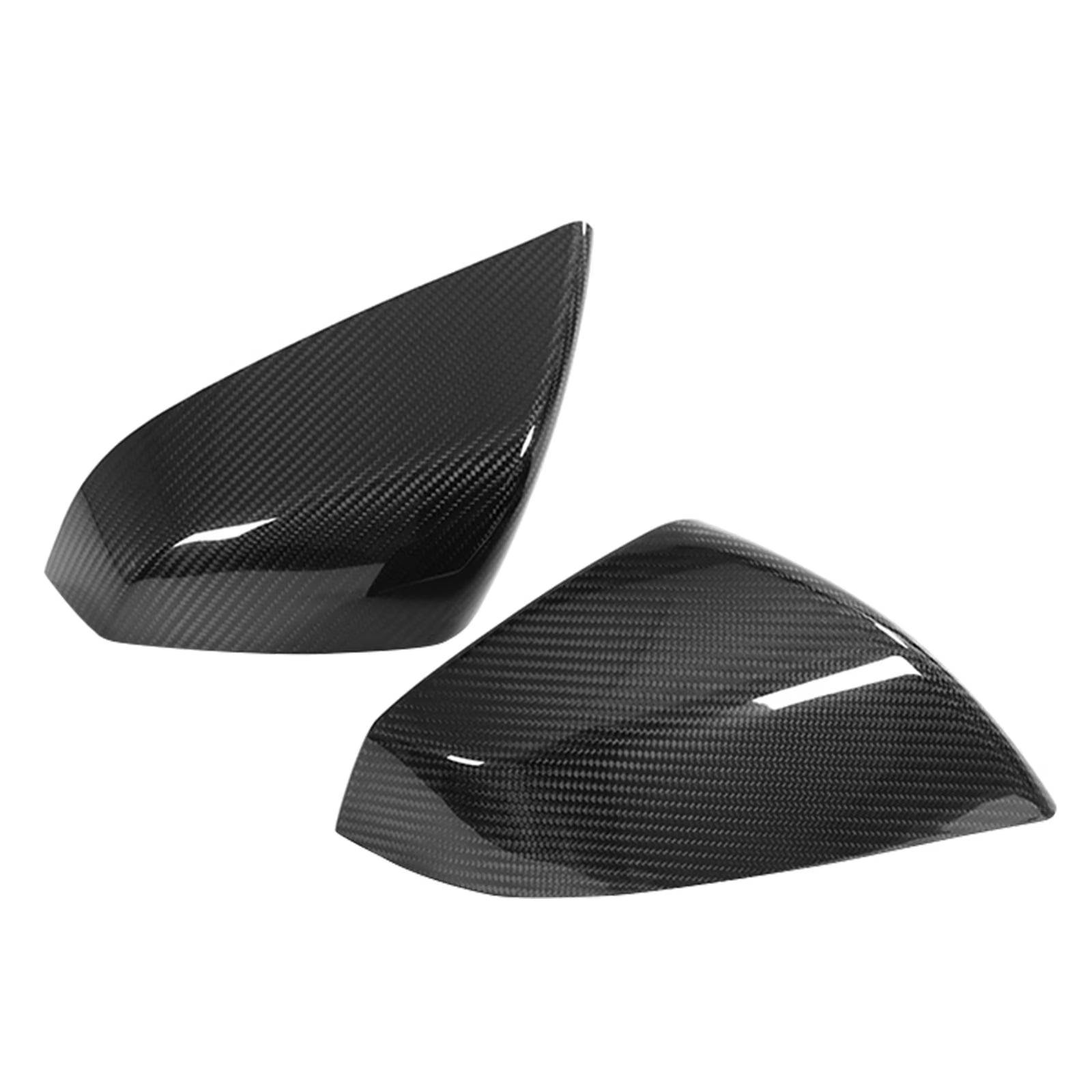 Dry Carbon Fiber Gloss Black Mirror Cover Cap Trim 2PCS H747