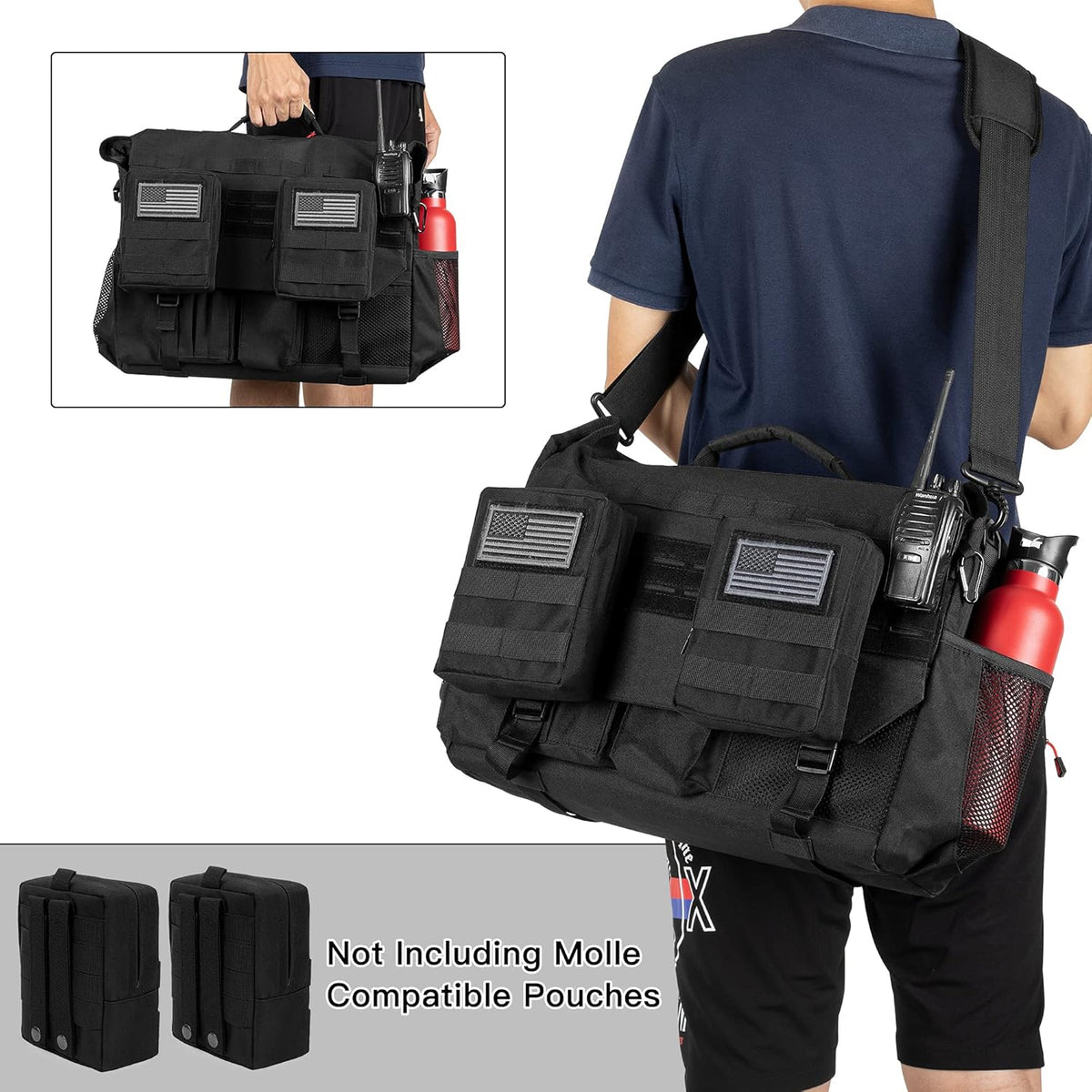 Black Patrol Bag with Molle Webbing V257697