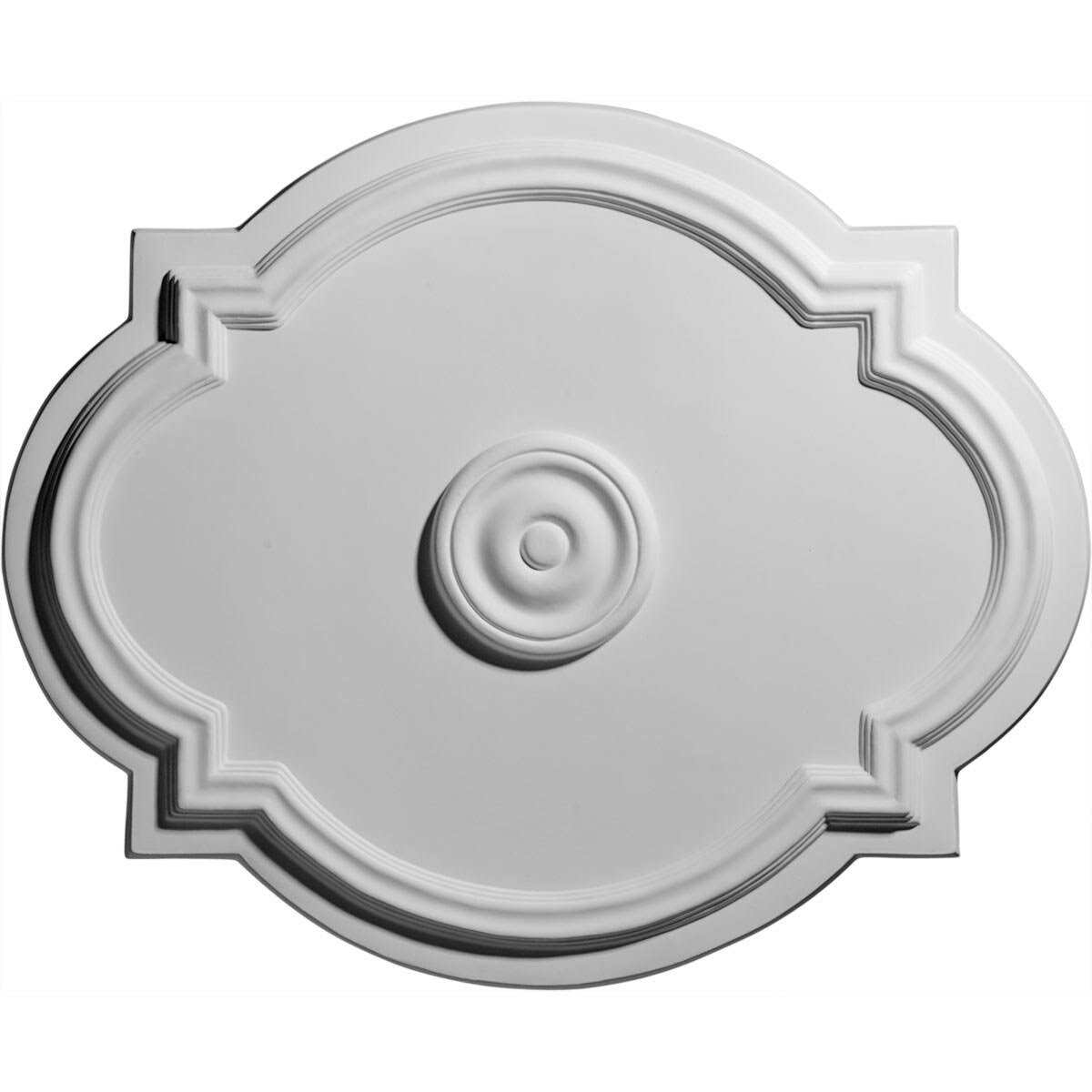 21 1/4x22W x 17 3/8x22H x 1x22P Hand-Painted Frost Ceiling Medallion U639522