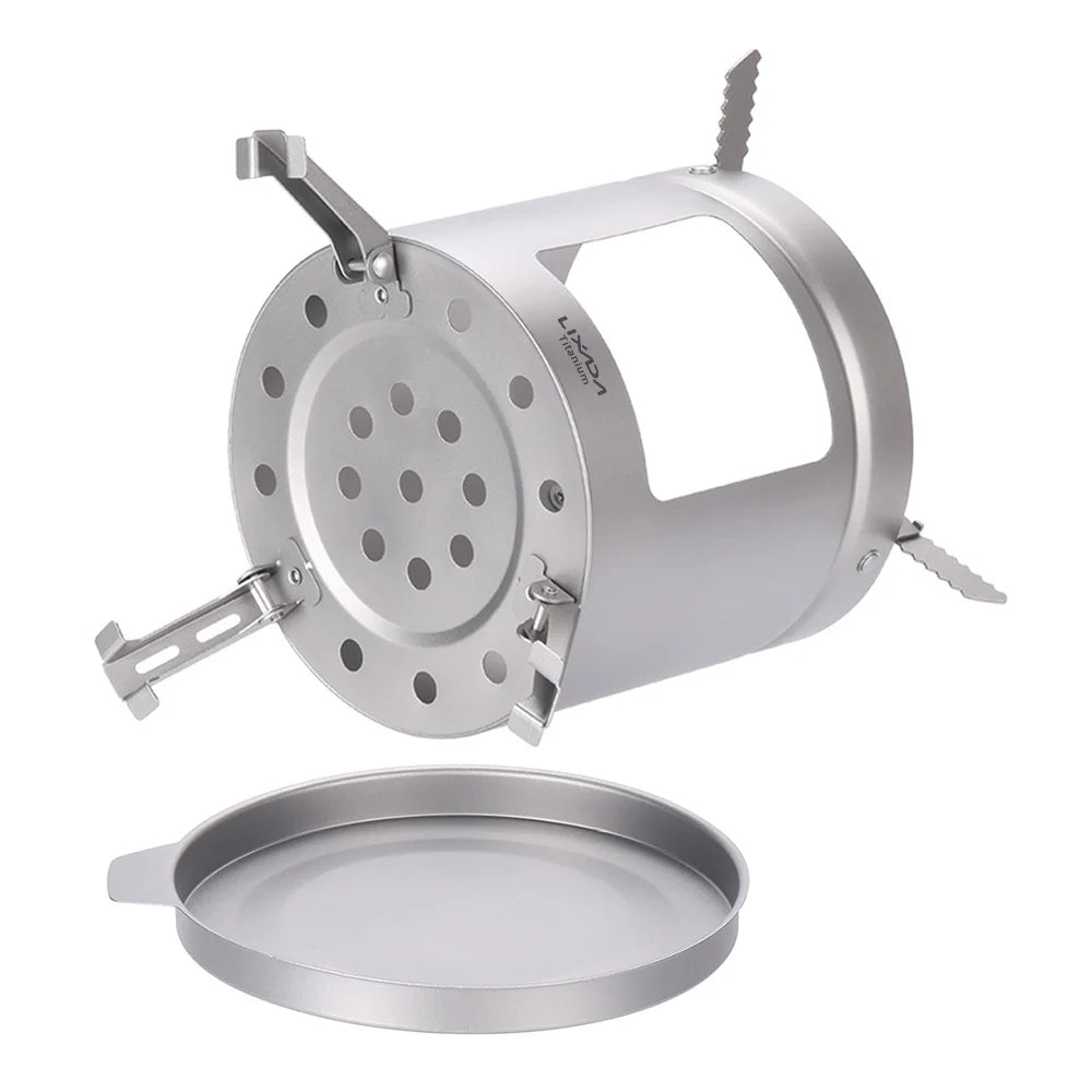 Titanium Camping Folding Pot Holder BBQ Firewood Bracket L234