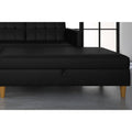 Black Faux Leather Storage Ottoman L63405