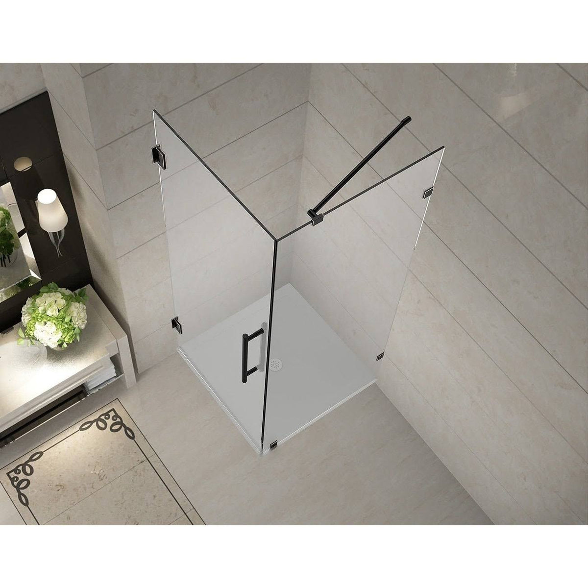 Chrome Frameless Square Shower Enclosure S3358